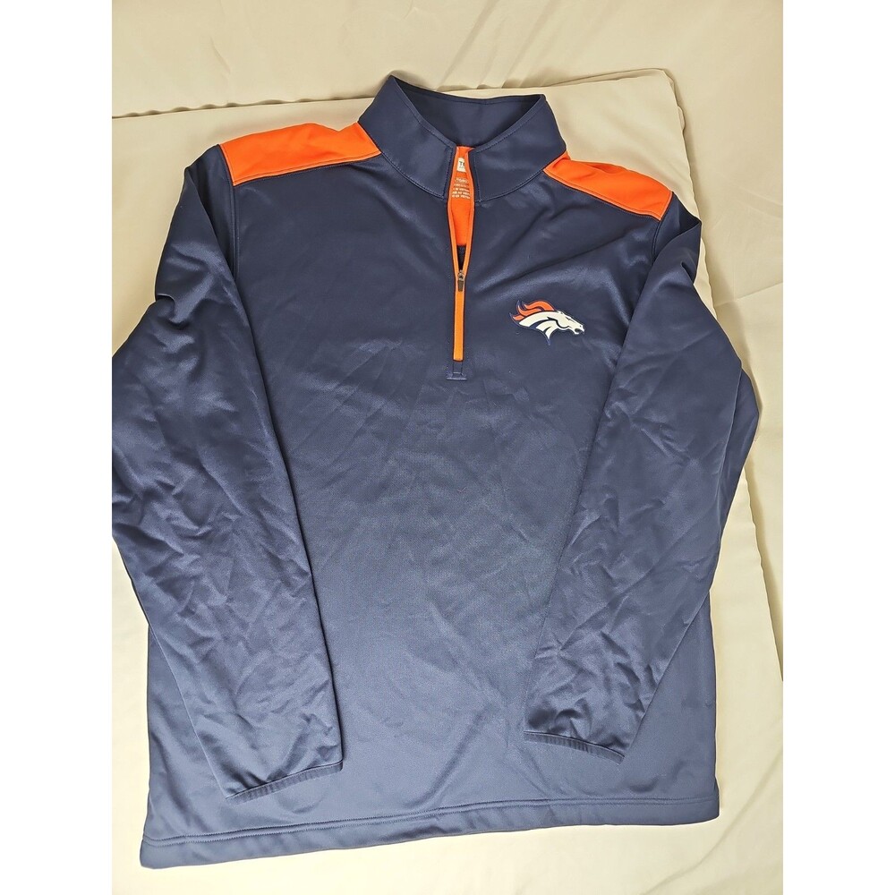 Denver Broncos NFL Team Apparel Men's XL Fleece-Lined Quarter Zip Pullover